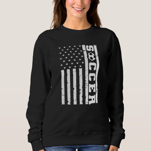 Patriotic Flag US Soccer Tee, American Flag Soccer T Shirt (Framsida)