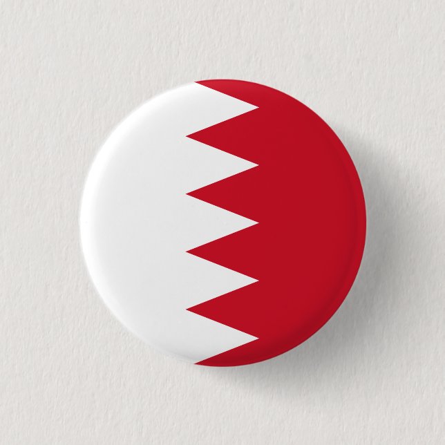 Patriotic Flagga av Bahrain Pinback Button Knapp (Framsida)