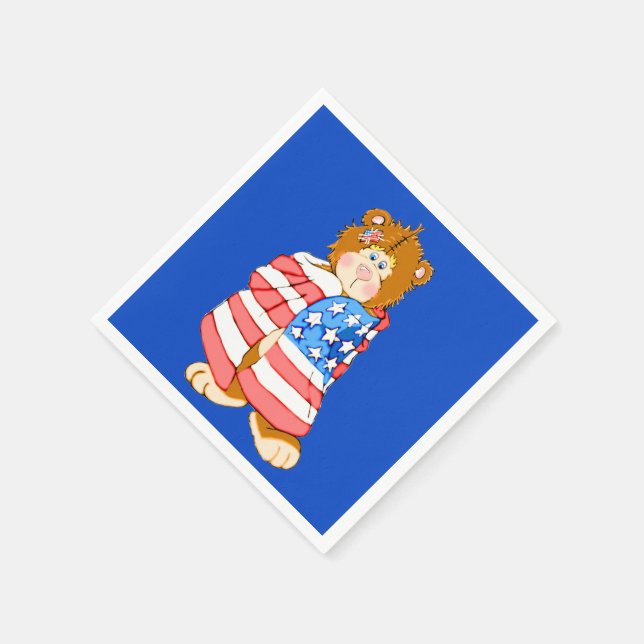 Patriotic Flagga Bear Pappersservett (Hörn)