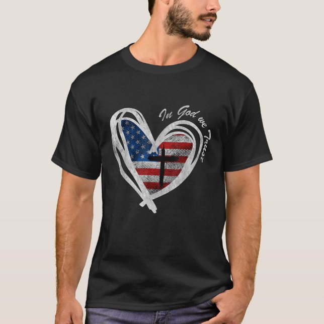 Patriotic Flagga Christian T Shirt (Framsida)