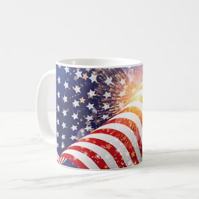 Patriotic Flagga Coffee Mugg (Framsida vänster)