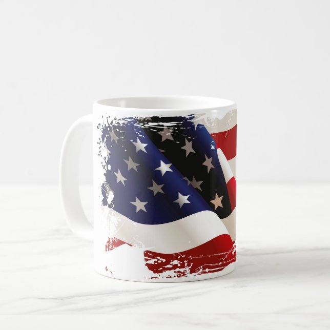 Patriotic Flagga Coffee Mugg (Framsida vänster)