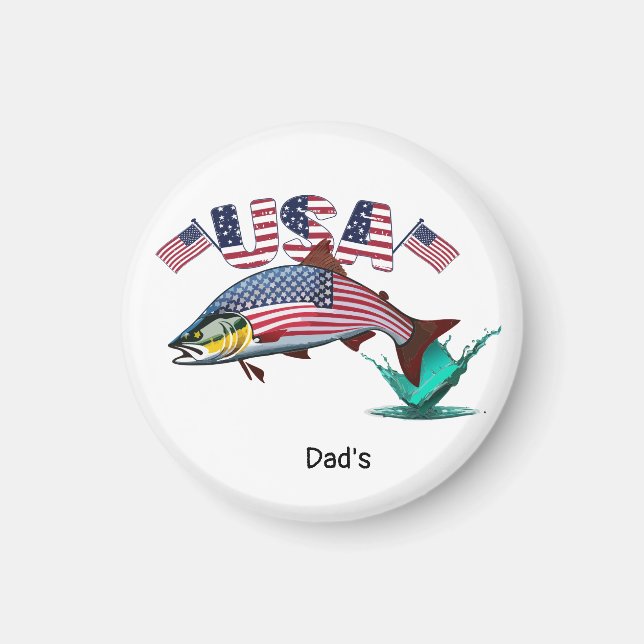 Patriotic Flagga Covered Rainbow Trout Magnet (Framsidan)
