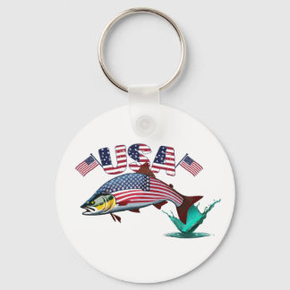 Patriotic Flagga Covered Rainbow Trout Nyckelring