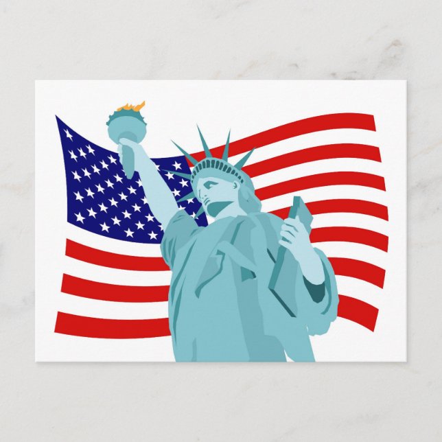 Patriotic Flagga Design Vykort (Framsida)