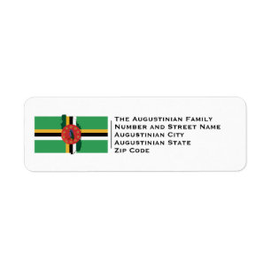 Patriotic   FLAGGA DOMINICA Returadress Etikett
