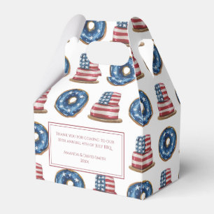 Patriotic Flagga Donuts Cake 4 juli Party Presentaskar