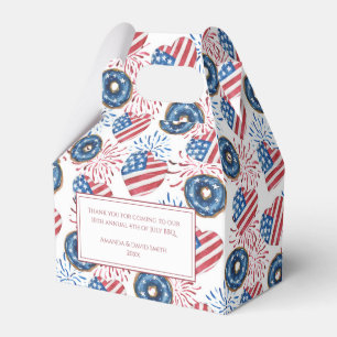 Patriotic Flagga Donuts Fireworks 4:e juli Party Presentaskar