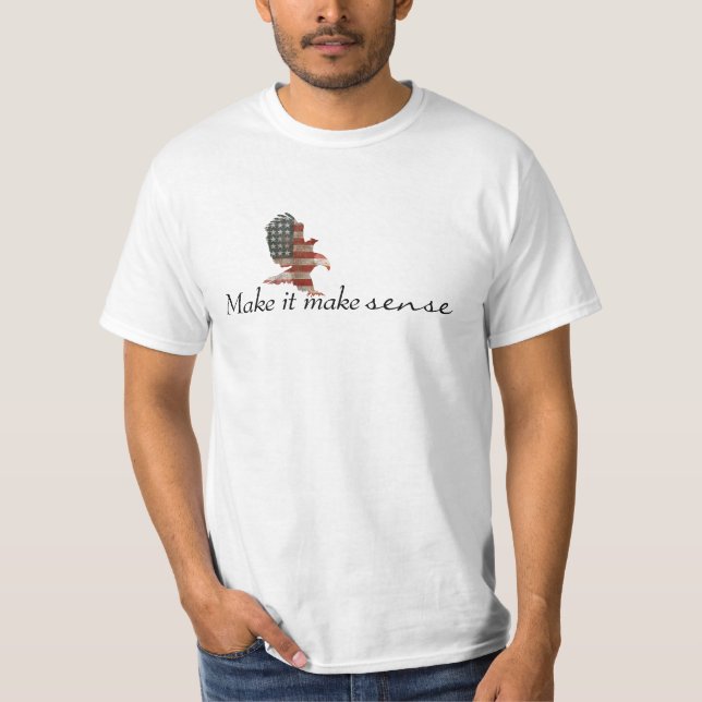 Patriotic Flagga Eagle med citat T Shirt (Framsida)