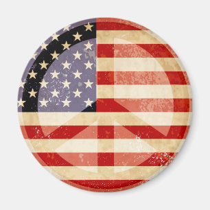 Patriotic Flagga Fredstecken Magnet