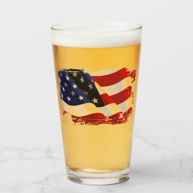 Patriotic Flagga Glass Tumbler Glaskopp (Framsida fylld)