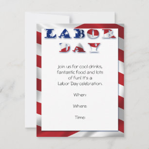 Patriotic Flagga Labour Day Party-inbjudan Inbjudningar