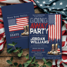 Patriotic Flagga Miliing Going Away Farewell Party