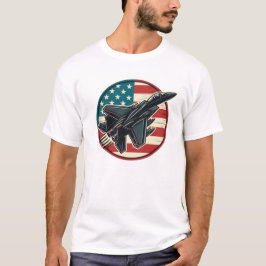 Patriotic Flagga och F-15 Jet T Shirt