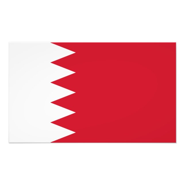 Patriotic Flagga of Bahrain Fototryck (Framsidan)