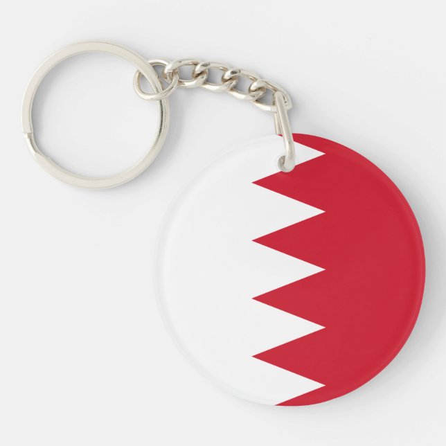 Patriotic Flagga of Bahrain Keychain (Framsidan)