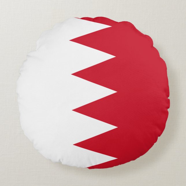 Patriotic Flagga of Bahrain Round Pillow Rund Kudde (Framsidan)