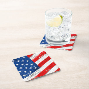 Patriotic Flagga Papper Drink Underlägg
