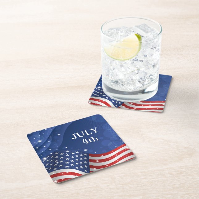 Patriotic Flagga Papper Drink Underlägg Kvadrat (Insitu)