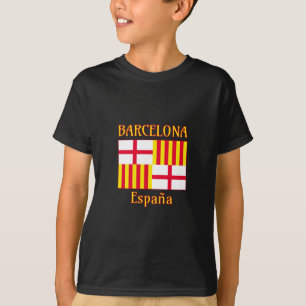 Patriotic Flagga Red White Gult Barcelona Art T Shirt