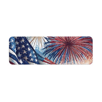 Patriotic Flagga Return-adressetikett Returadress Etikett