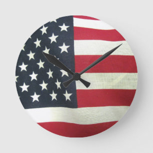 Patriotic Flagga Rund Klocka