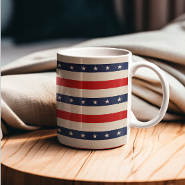 Patriotic Flagga Stil Rand Kaffemugg