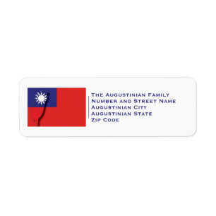 Patriotic FLAGGA TAIWAN (ROC) Returadress Etikett