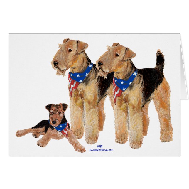 Patriotic Flagga Trio Hälsningskort (Framsidan Horizontal)