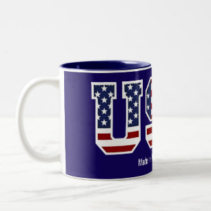 Patriotic Flagga USA Made in America Två-Tonad Mugg