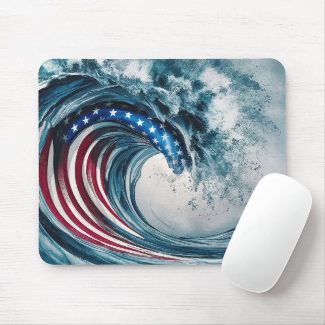 Patriotic Flagga Wave Musmatta (Med mus)