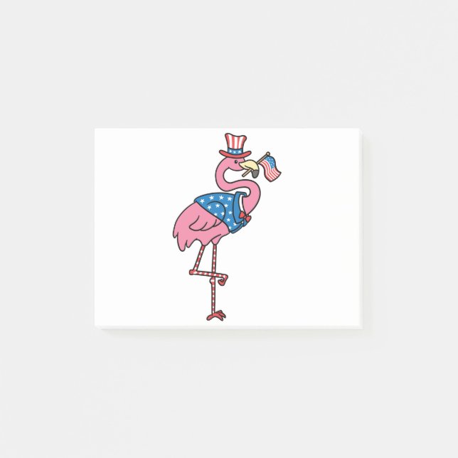Patriotic Flamingo Post-it Block (Framsida)