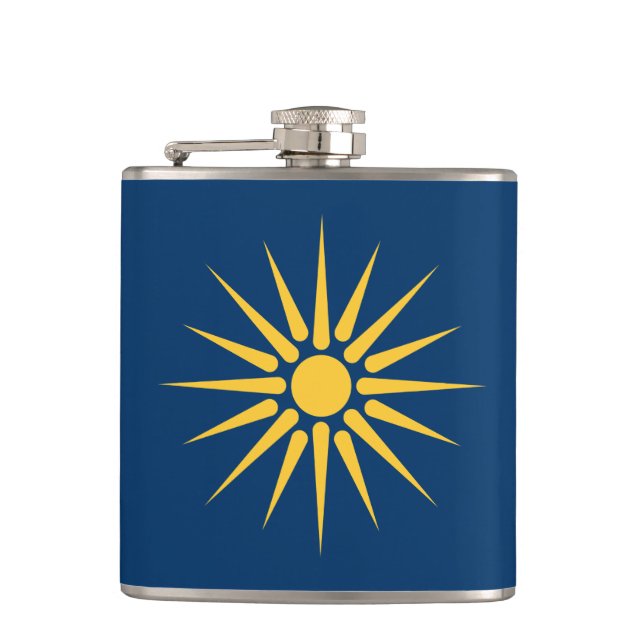 Patriotic flask with Flag of Macedonia, Greece Fickplunta (Framsidan)