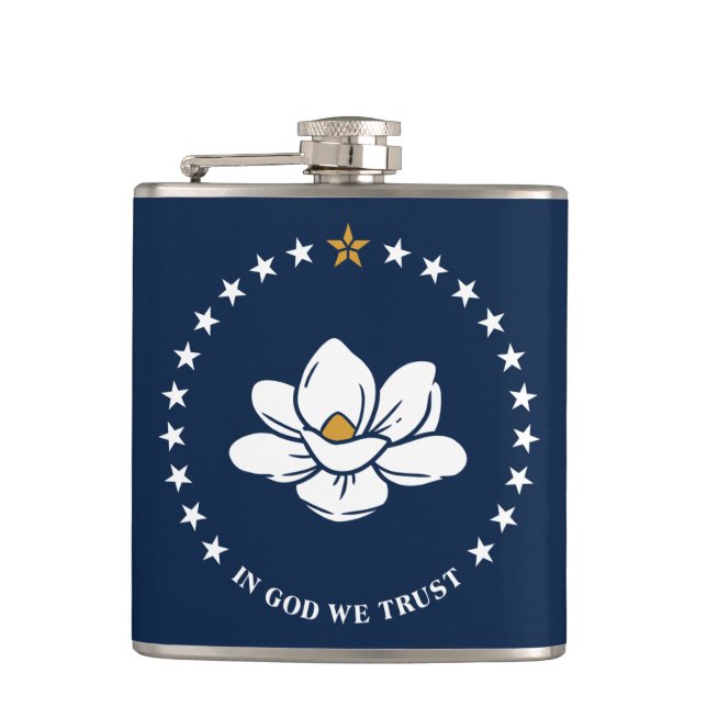 Patriotic flask with Flag of Mississippi State, US Fickplunta (Framsidan)