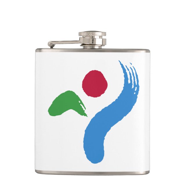 Patriotic flask with Flag of Seoul, South Korea Fickplunta (Framsidan)