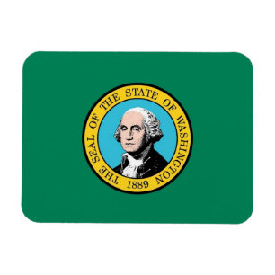 Patriotic Fleet Magnet, Washington Statlig flagga Magnet