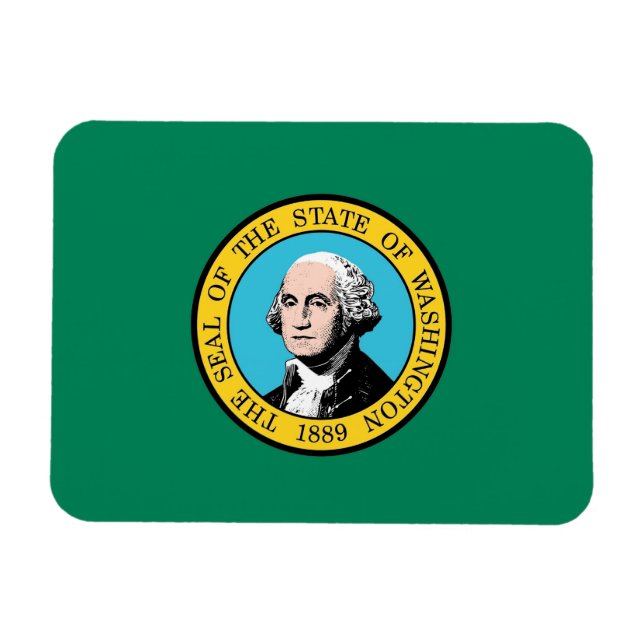 Patriotic Fleet Magnet, Washington Statlig flagga Magnet (Horisontell)