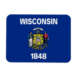 Patriotic Flenet Magnet, Wisconsin Statlig flagga Magnet