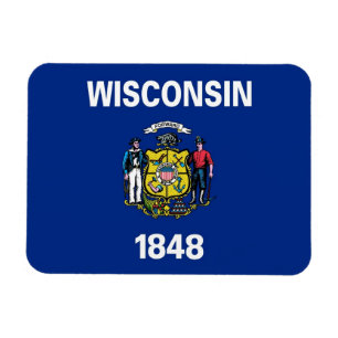 Patriotic Flenet Magnet, Wisconsin Statlig flagga Magnet