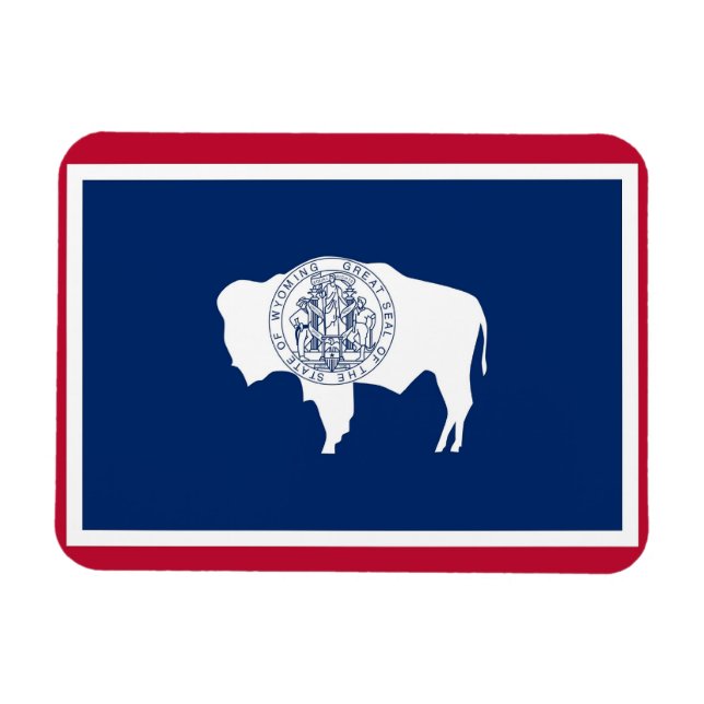 Patriotic Flenet Magnet, Wyoming Statlig flagga Magnet (Horisontell)