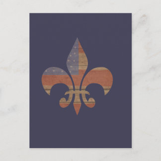 Patriotic Fleur De Lis Vykort