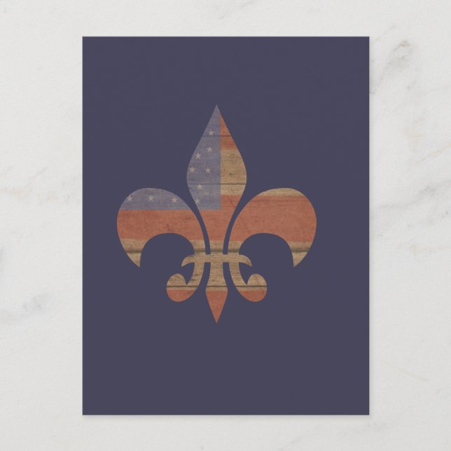 Patriotic Fleur De Lis Vykort (Framsida)
