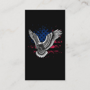 Patriotic Flies Bird American Flagga Eagle Visitkort