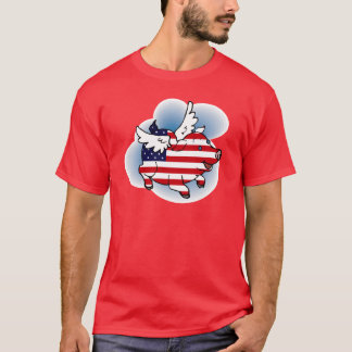 Patriotic Flies Gris - 4 juli - 4 juli Tee