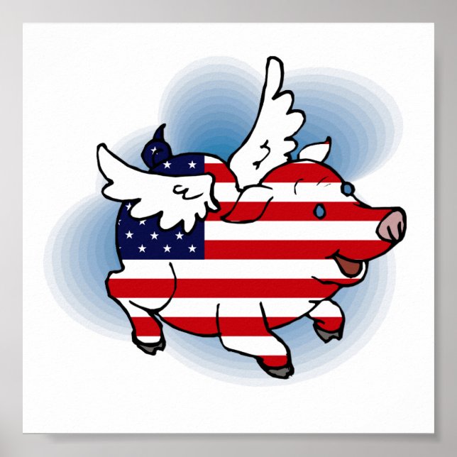 Patriotic Flies Gris Poster (Framsidan)