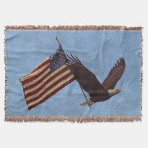 Patriotic Flies Örn & US Flagga Filt