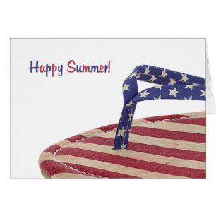 Patriotic Flip-Flop Hälsningskort