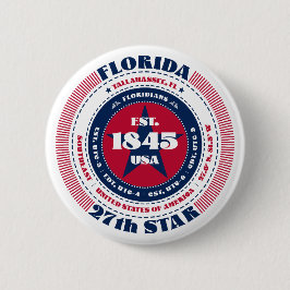 Patriotic Florida Circle med statsinformation Knapp