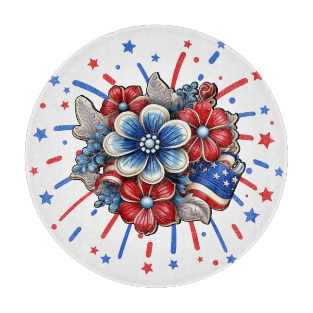 Patriotic Flowers in Red White & Blue 4 juli (Framsidan)
