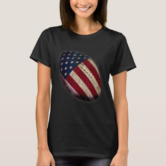 Patriotic Football 4:e juli Manar USA American Fl T Shirt (Framsida)
